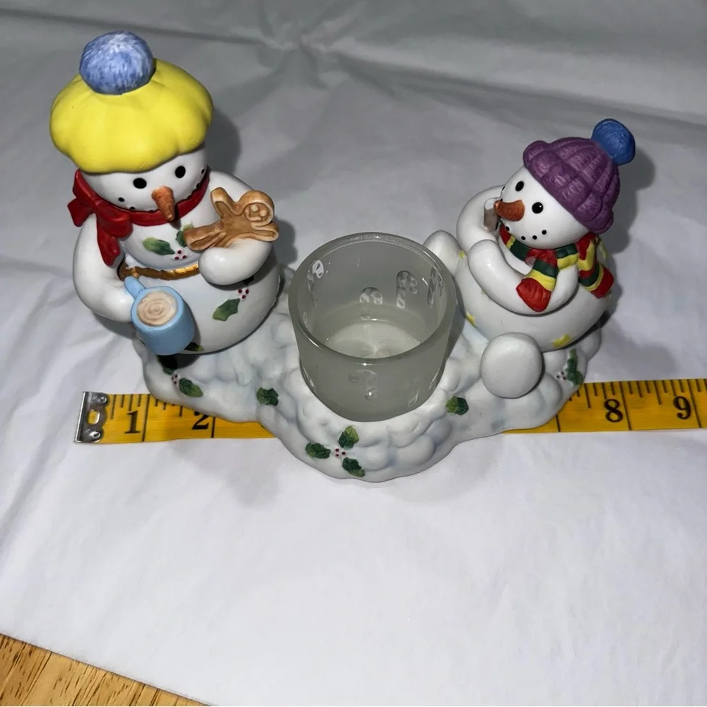 PartyLite Snowman Candle Holder with Red and Green Accents - Picture 6 of 12